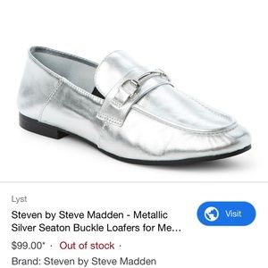 Steven by Steve Madden silver loafers